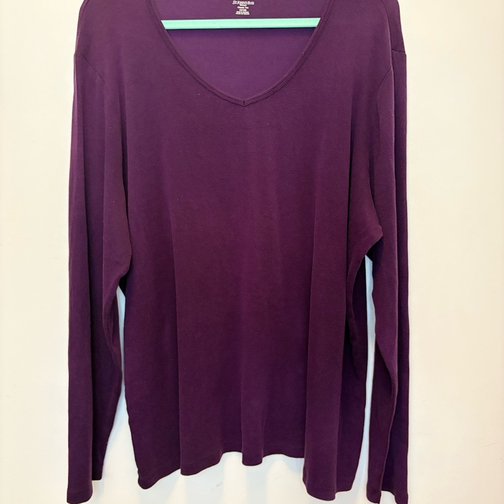 St. John's Bay Deep Purple Long Sleeve Top